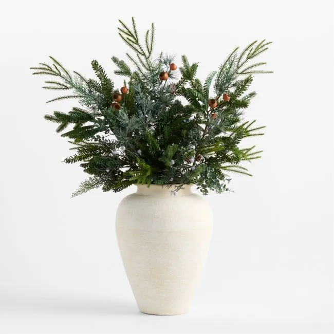 Faux Juniper, Pinecone and Acorn Holiday Stem 41"