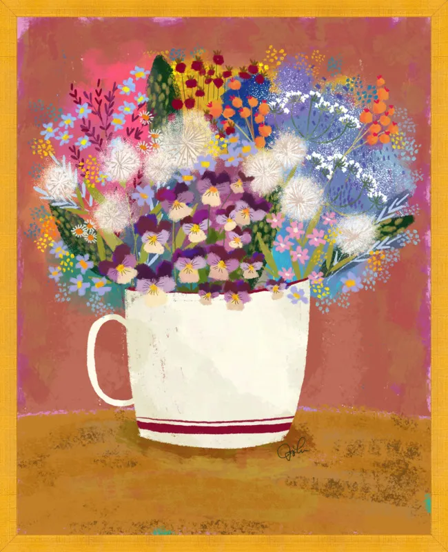 Violas in Russet by Joy Laforme for Artfully Walls