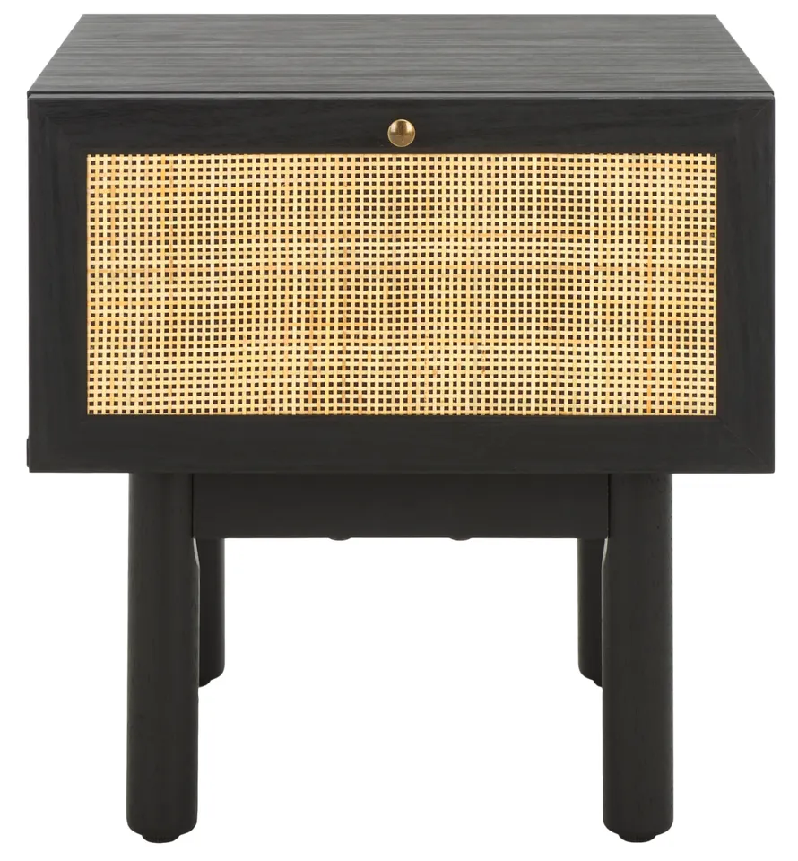 Aino 1 Drawer Nightstand - Black / Natural