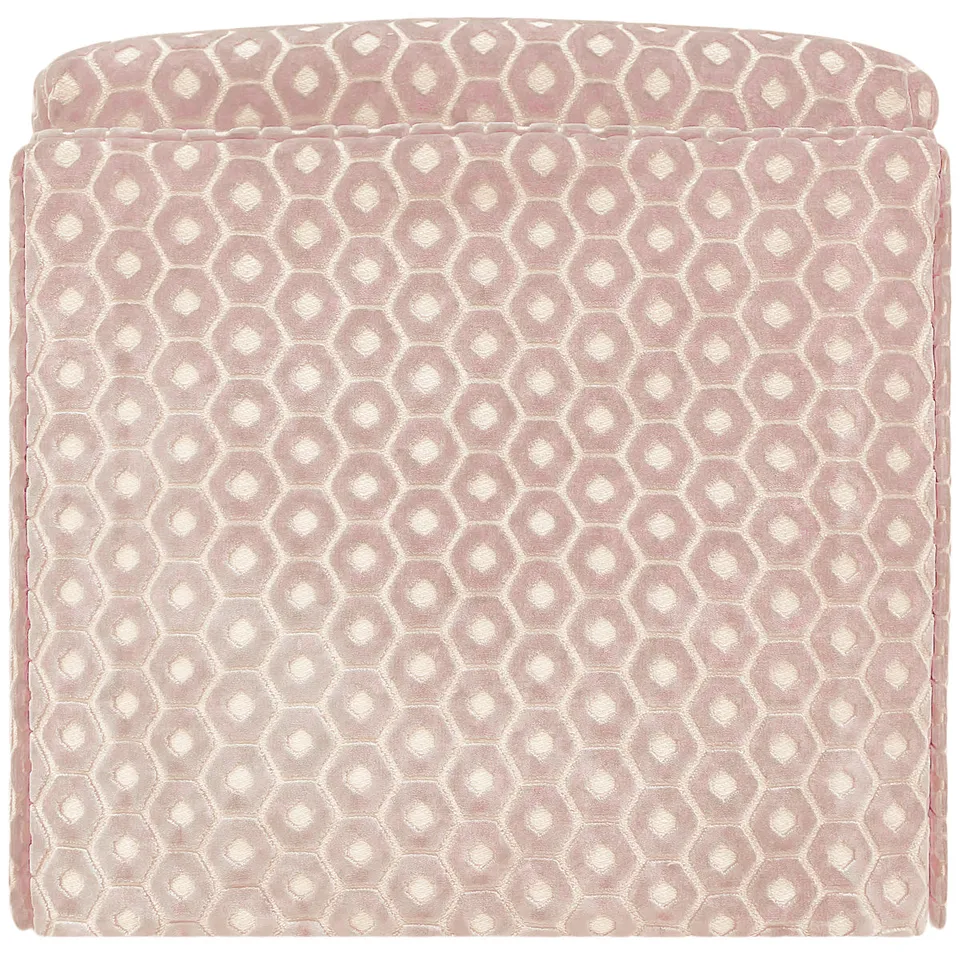 THE SKIRTED OTTOMAN :: PALOMA CUT VELVET  // BLUSH - Skirted Ottoman