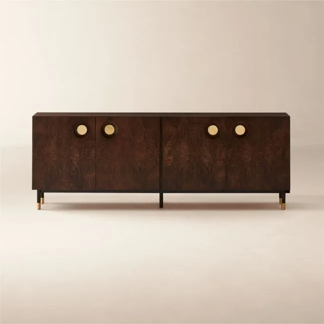 Carbon 83" Brown Burl Wood Media Console