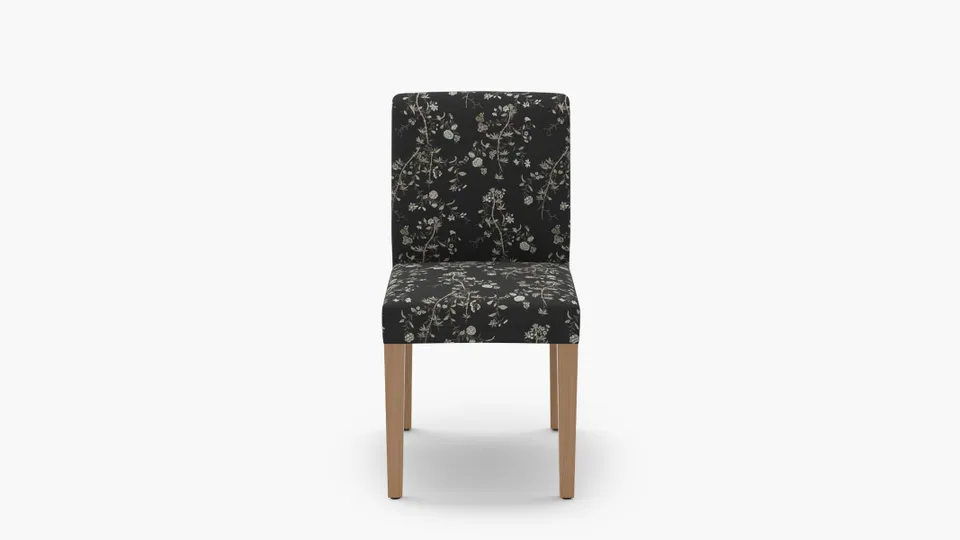 Signature Dining Chair, Black Bamboo Garden, Natural Square Tapered Leg
