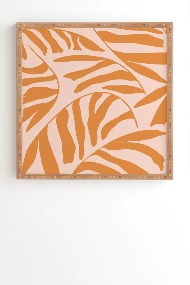 Palm 4 by Jae Polgar - Framed Wall Art Bamboo 20" x 20"