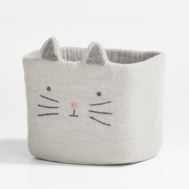 Cat Felt Shelf Storage Bin, Set of 4