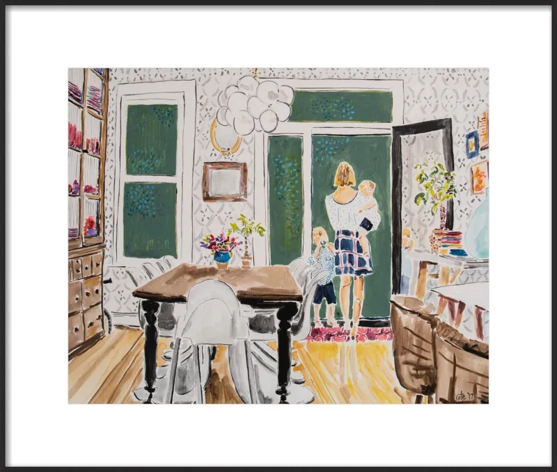 Dining Room with Wallpaper by Kate Lewis for Artfully Walls