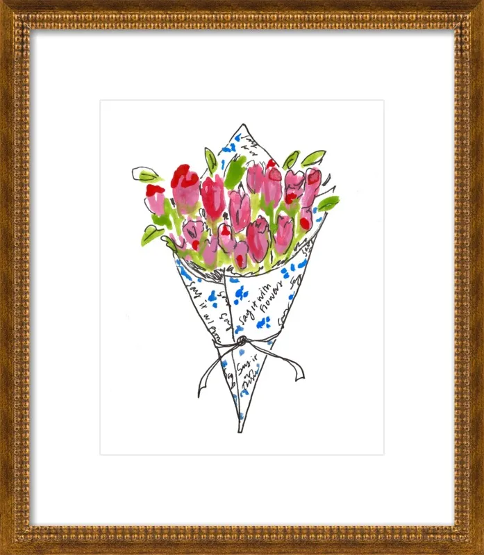 Bodega Flowers in Blue and Pink by Larsen McDowell for Artfully Walls