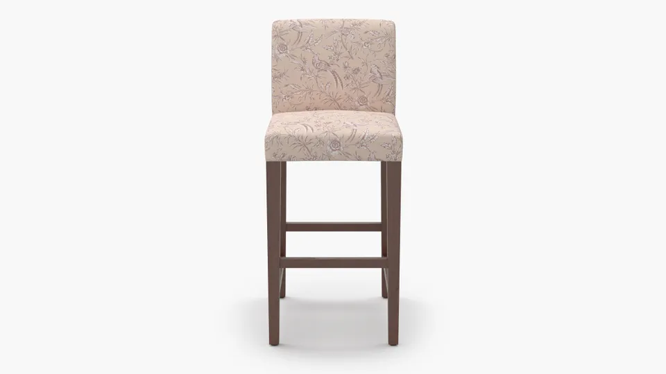 Signature Dining Bar Stool, Blush Aviary, Walnut Square Tapered Leg