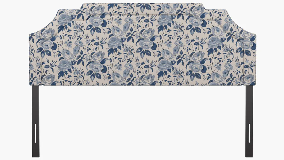 Art Deco Headboard, Delft Chintz, King
