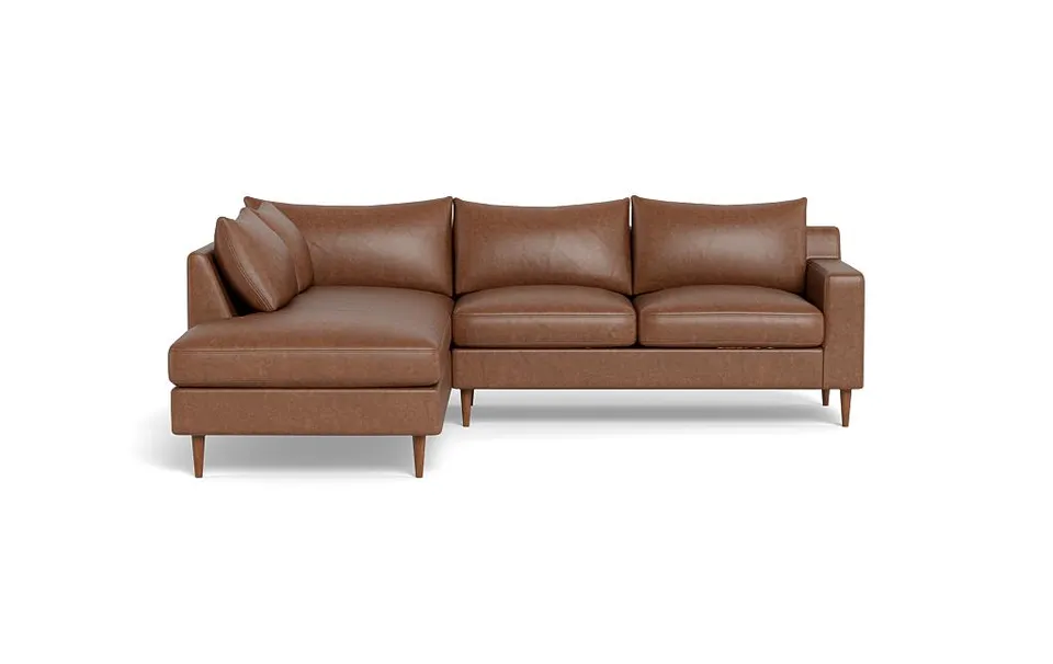 Sloan Leather 3-Seat Left Bumper Sectional