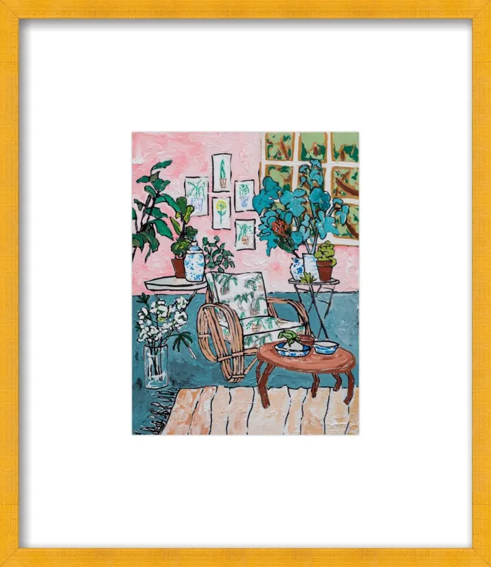 Cane Chair in Tropical Interior by Lara Lee Meintjes for Artfully Walls