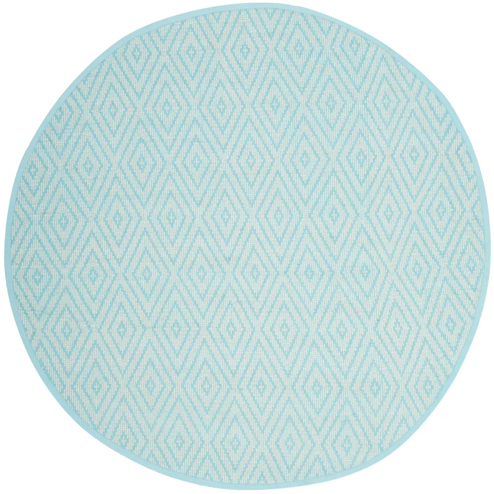 Arlo Home Hand Woven Area Rug, MTK811H, Turquoise/Ivory,  6' X 6' Round