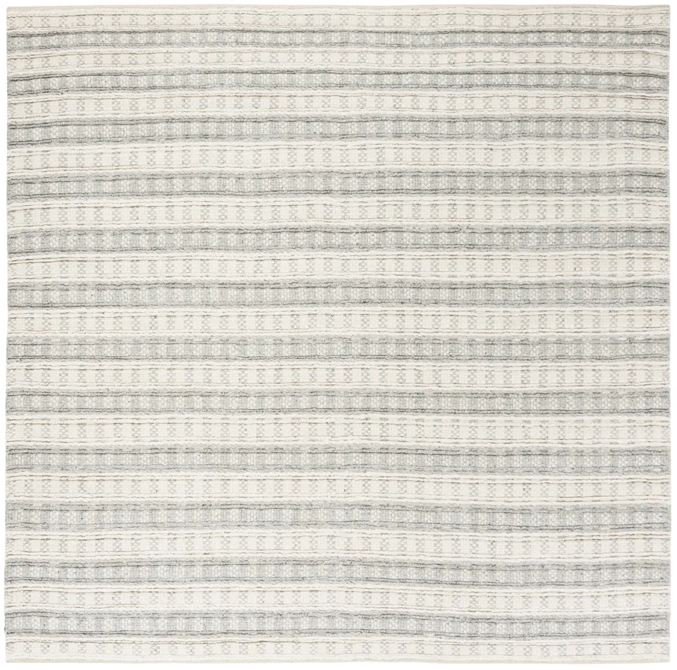 Arlo Home Hand Woven Area Rug, NAT403A, Grey/Ivory,  6' X 6' Square