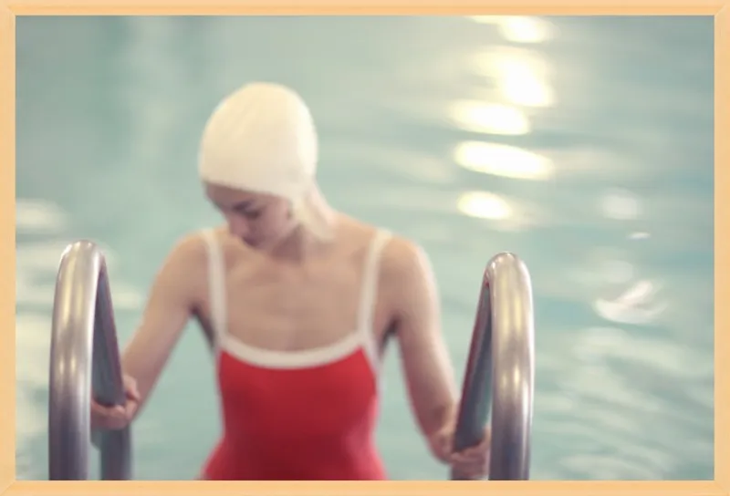 Swimmer in a Red Suit by Lucy Snowe for Artfully Walls