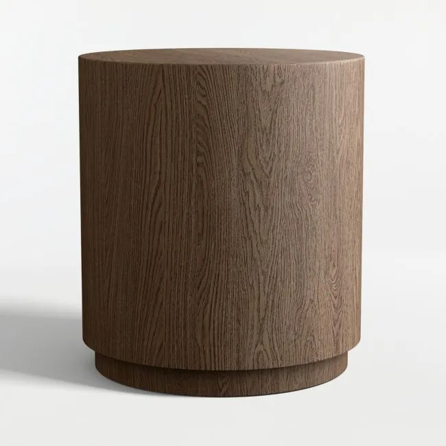 Terrane Fumed Oak Wood 20" Round End Table, Set of 2