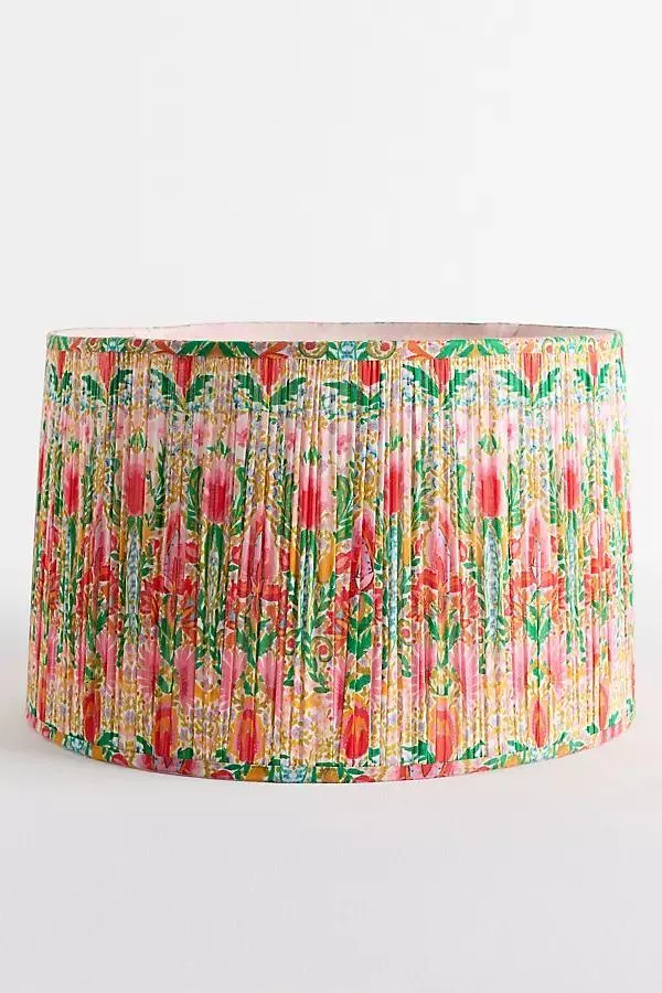 MINDTHEGAP Ruched Suzie Q Fabric Printed Drum Shade