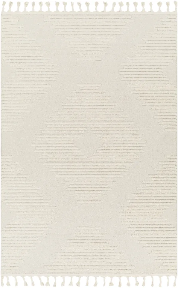 Nora Beige Indoor 6'7" x 9' Machine Woven Rug