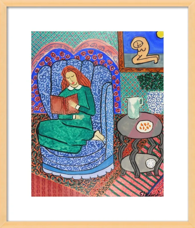 Red Headed Reader by Linda Elksnin for Artfully Walls