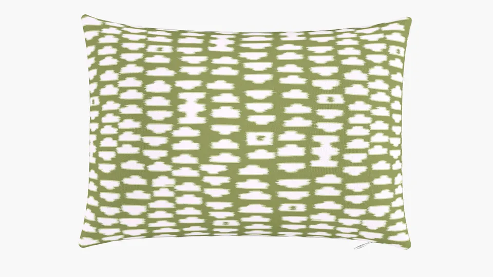 Outdoor 14" x 20" Lumbar Pillow, Olive Odalisque, 14" x 20"