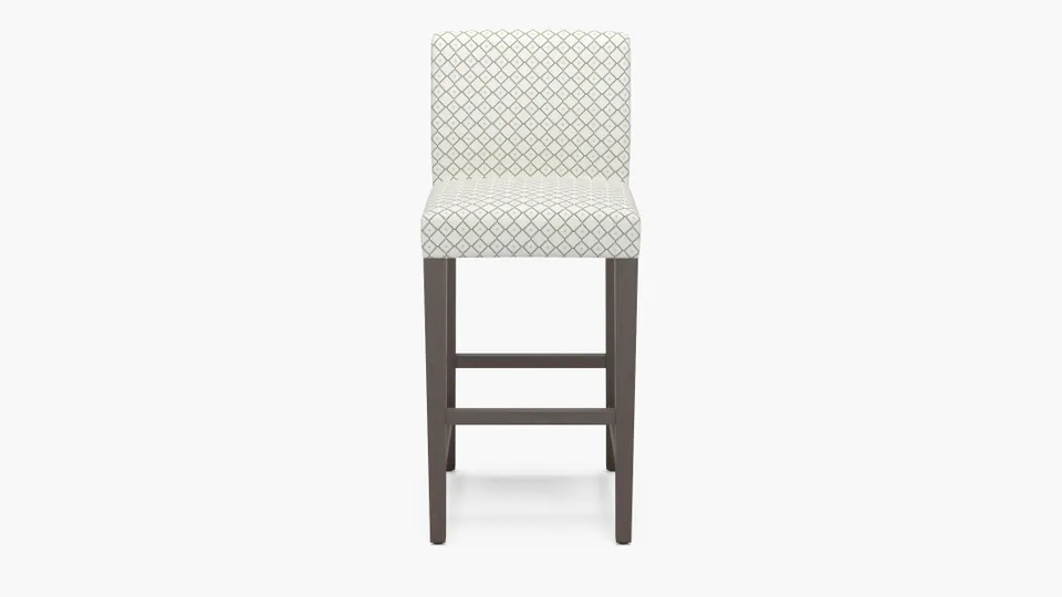 Signature Dining Bar Stool, Jade Petite Lattice, Espresso Square Tapered Leg