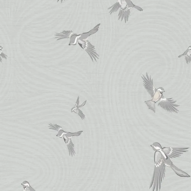 Chasing Paper Sky Blue Chickadee Peel and Stick Wallpaper 2'x12'