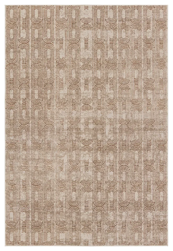 Gimeas Geometric Gold/ Beige Area Rug (9'3"X13')