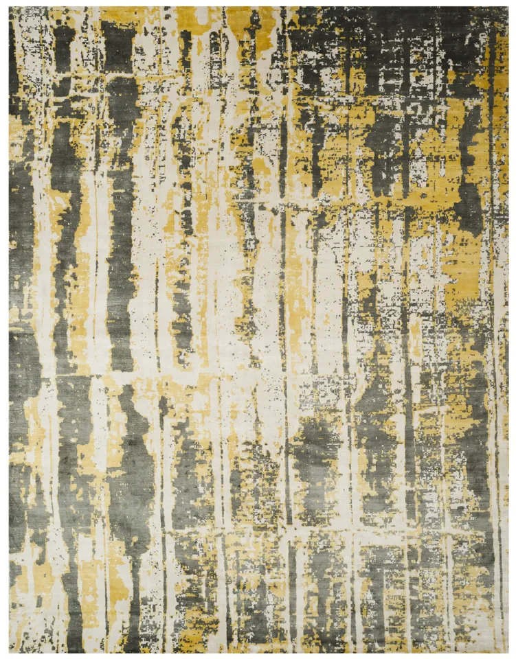 Arlo Home Hand Loomed Area Rug, MIR267A, Grey/Yellow,  9' X 12'