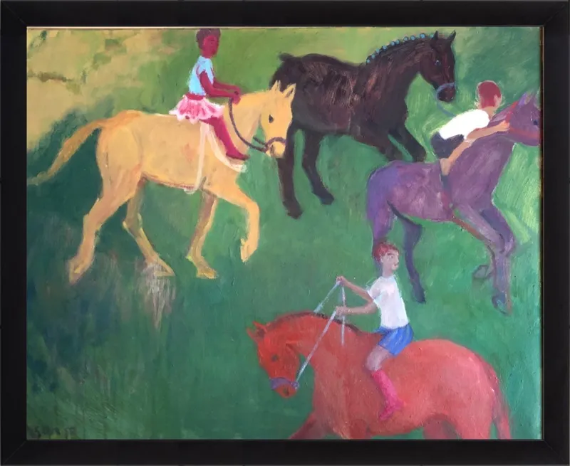 Four Horses, Three Riders by Megan Williamson for Artfully Walls