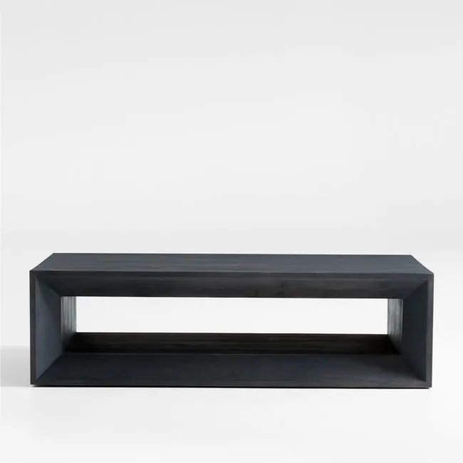 Vernon Ebonized Pine Wood 56" Rectangular Coffee Table