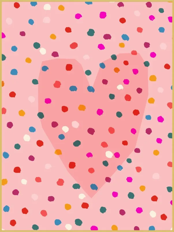 Rainbow Dotty Heart by Paula Mills for Artfully Walls