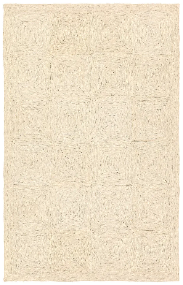Ecrin BRD01 Handmade Solid Tan and White Area Rug (10'x14')