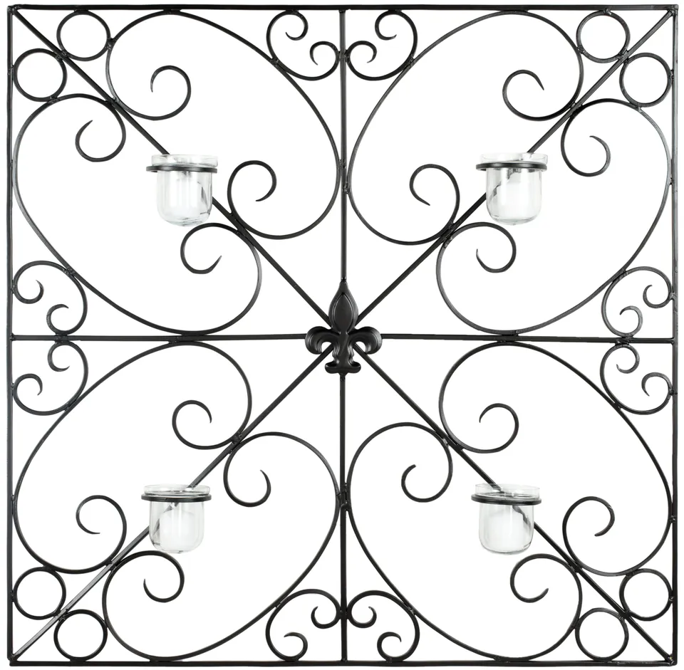 4 Votive Candle Wall Decor - Black