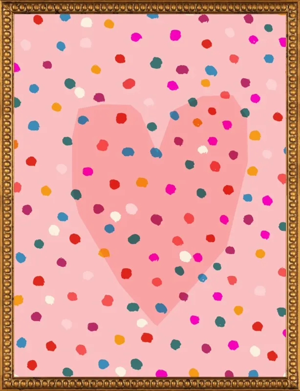 Rainbow Dotty Heart by Paula Mills for Artfully Walls