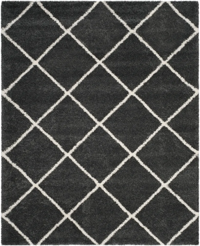 Arlo Home Woven Area Rug, SGH281G, Dark Grey/Ivory,  9' X 12'
