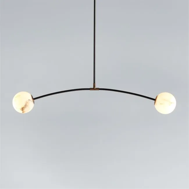 Traverse White Alabaster Pendant Light 56.2"