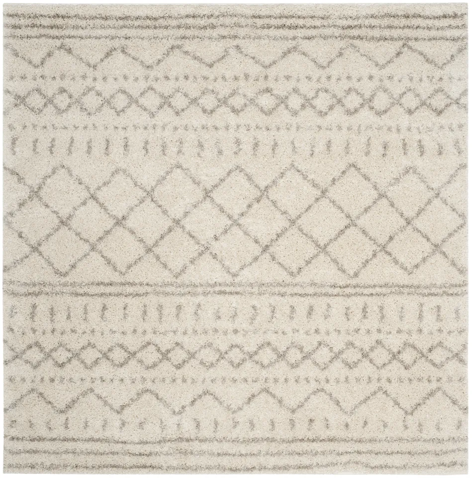Arlo Home Woven Area Rug, ASG741A, Ivory/Beige,  6' 7" X 6' 7" Square