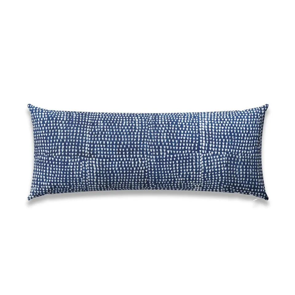 Arrows Indigo Outdoor Pillow by St. Frank | Blue | 40" W x 15" H | Polyester