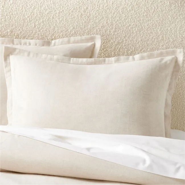 Kellen Organic Cotton-Blend Natural Standard Pillow Shams Set of 2