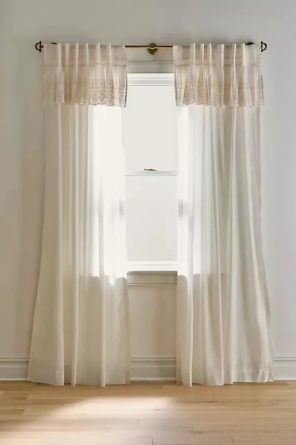 Overdyed Eyelet Sheer Cotton Curtain