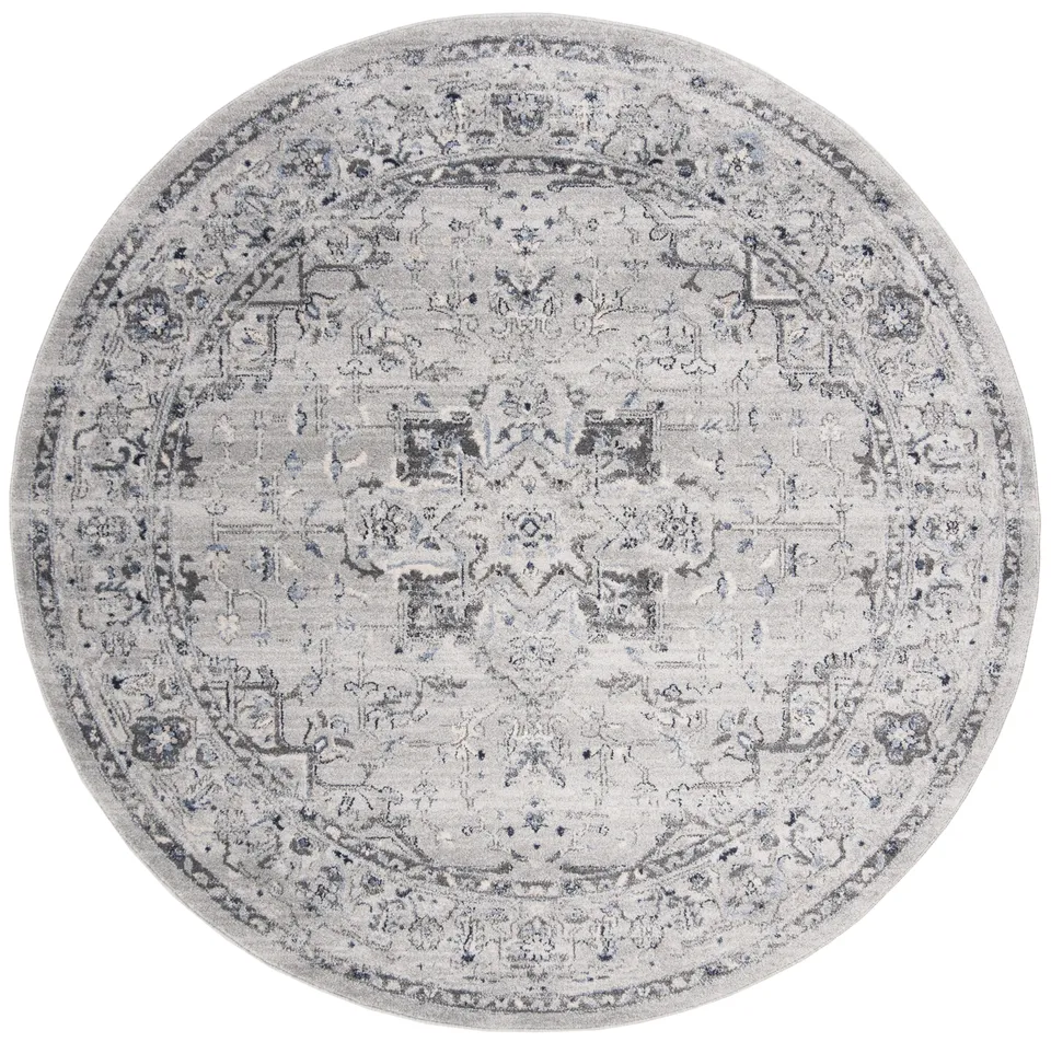 Arlo Home Woven Area Rug, CHL411F, Grey/Dark Grey,  6' 7" X 6' 7" Round