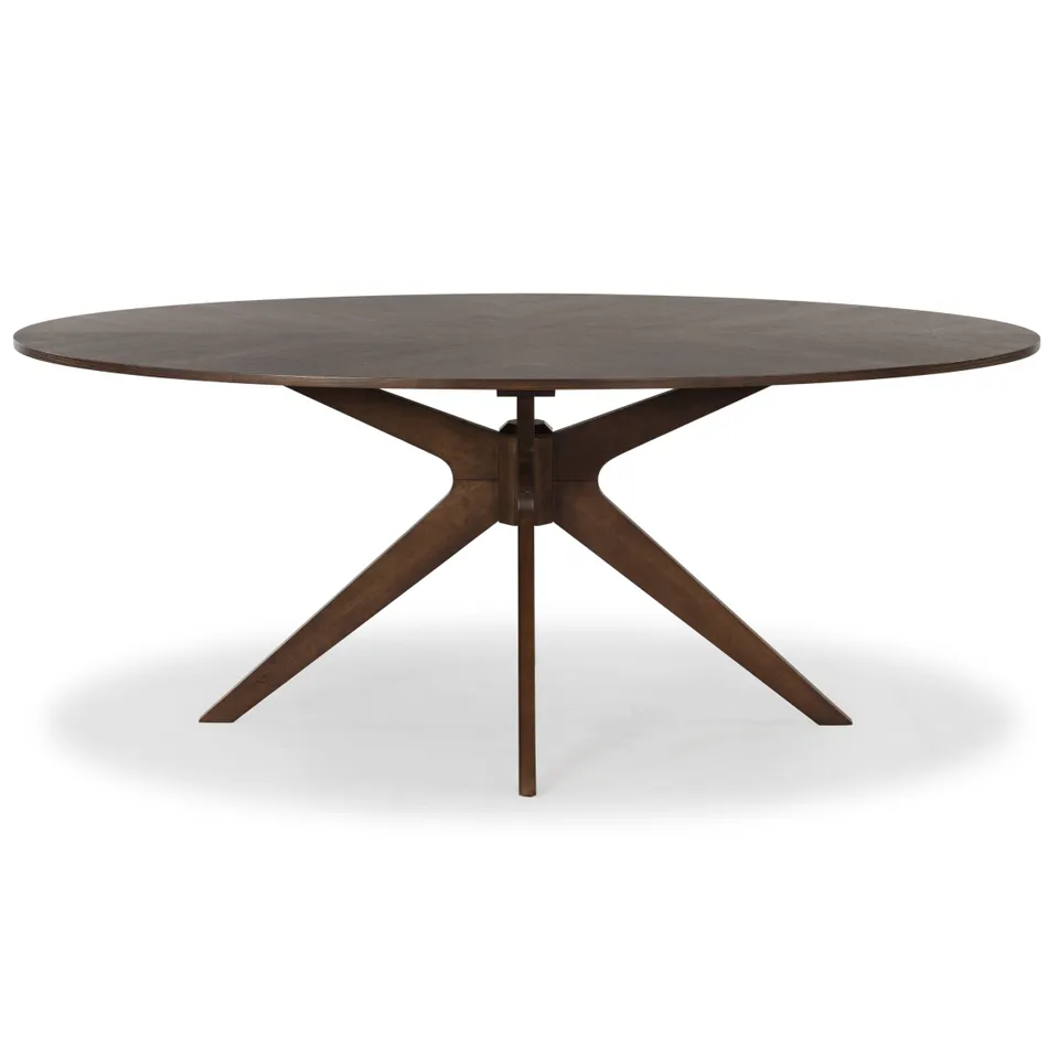 Hawkins Wood Oval Dining Table - Walnut