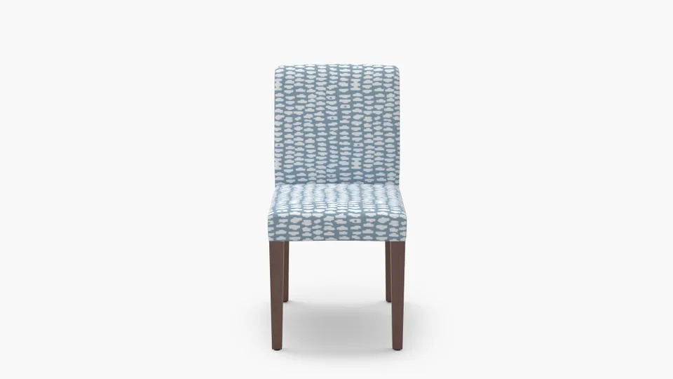 Signature Dining Chair, Dusty Blue Odalisque, Walnut Square Tapered Leg