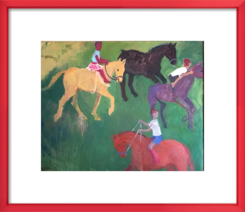 Four Horses, Three Riders by Megan Williamson for Artfully Walls