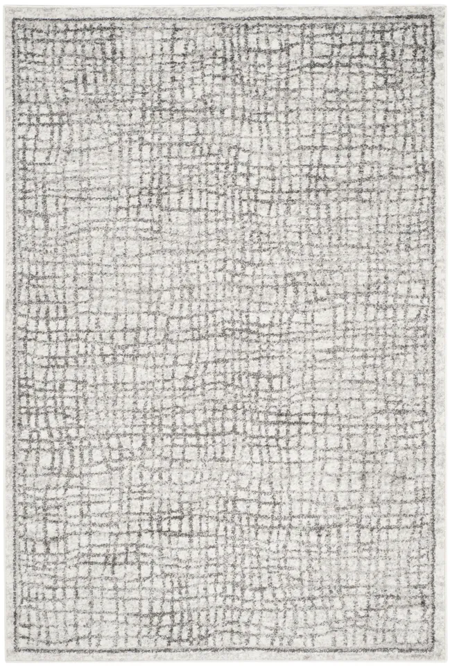 Arlo Home Woven Area Rug, ADR103B, Silver/Ivory,  5' 1" X 7' 6"