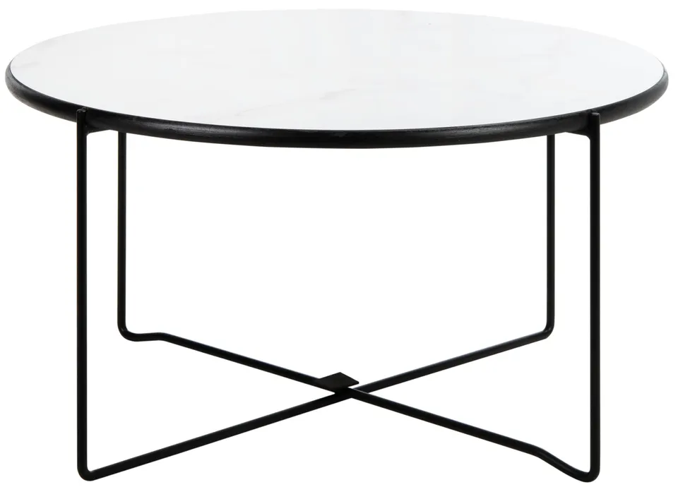 Wrena Round Coffee Table - White / Black