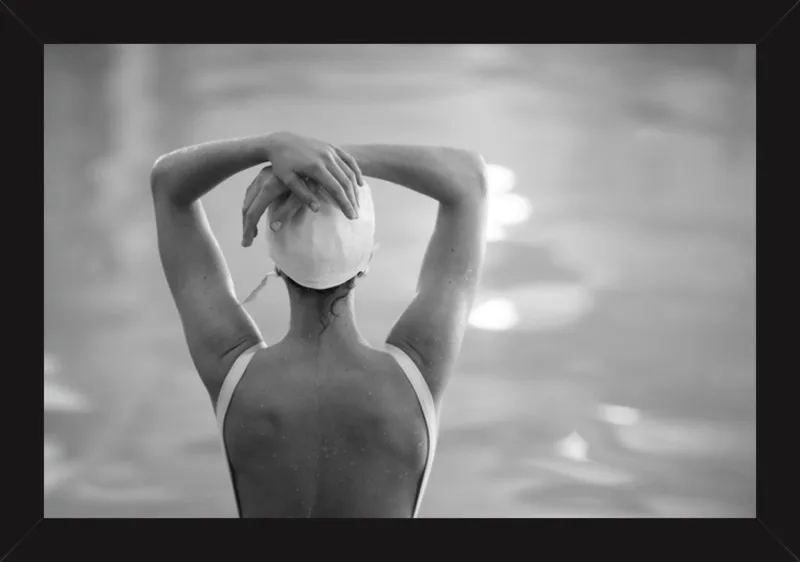 Woman Swimmer in a White Cap by Lucy Snowe for Artfully Walls