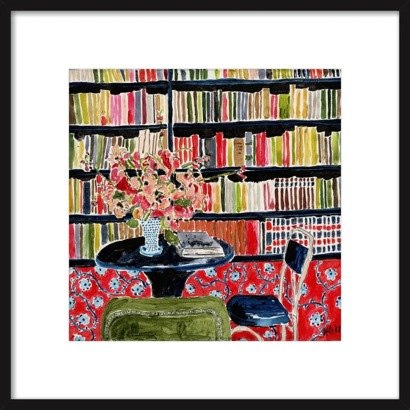 Books with Flowers by Kate Lewis for Artfully Walls