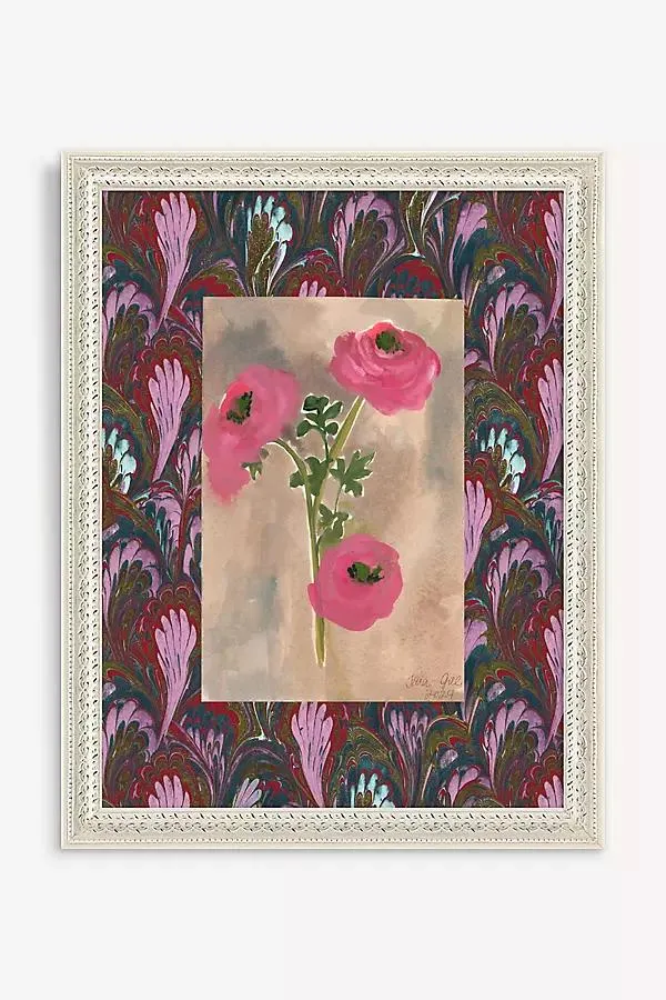 Marbled Florals Wall Art