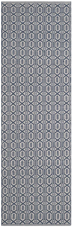 Arlo Home Hand Woven Area Rug, MTK333B, Ivory/Navy,  2' 3" X 6'