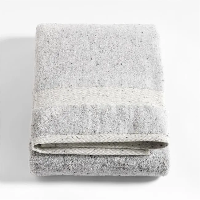 Classic Organic Turkish Cotton Grey Fleck Bath Sheet