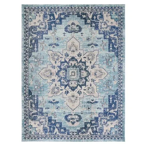 Madison Bay Distressed Medallion Bold Area Rug